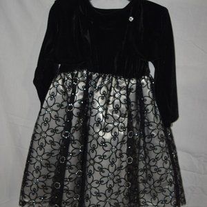 Blueberi Boulevard Sparkly Black Sequin Party Dress Holiday Capelet